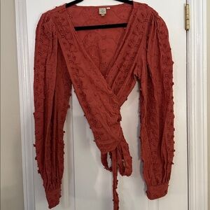 Women's Rust Wrap Blouse